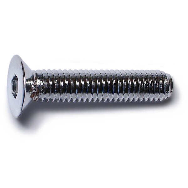 Midwest Fastener M6-1.00 Socket Head Cap Screw, Flat, Chrome Plated Steel, 30 mm Length, 10 PK 30084 - main